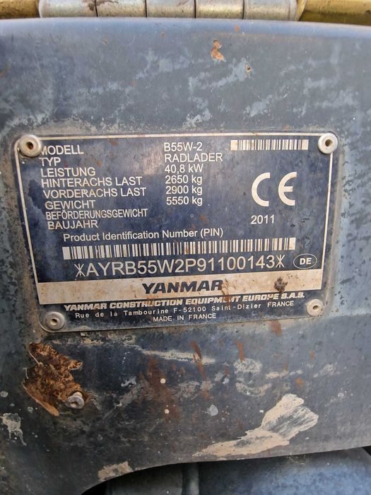 Koparka kołowa minikoparka   Yanmar B55W-2  2011 r, 4400 mth