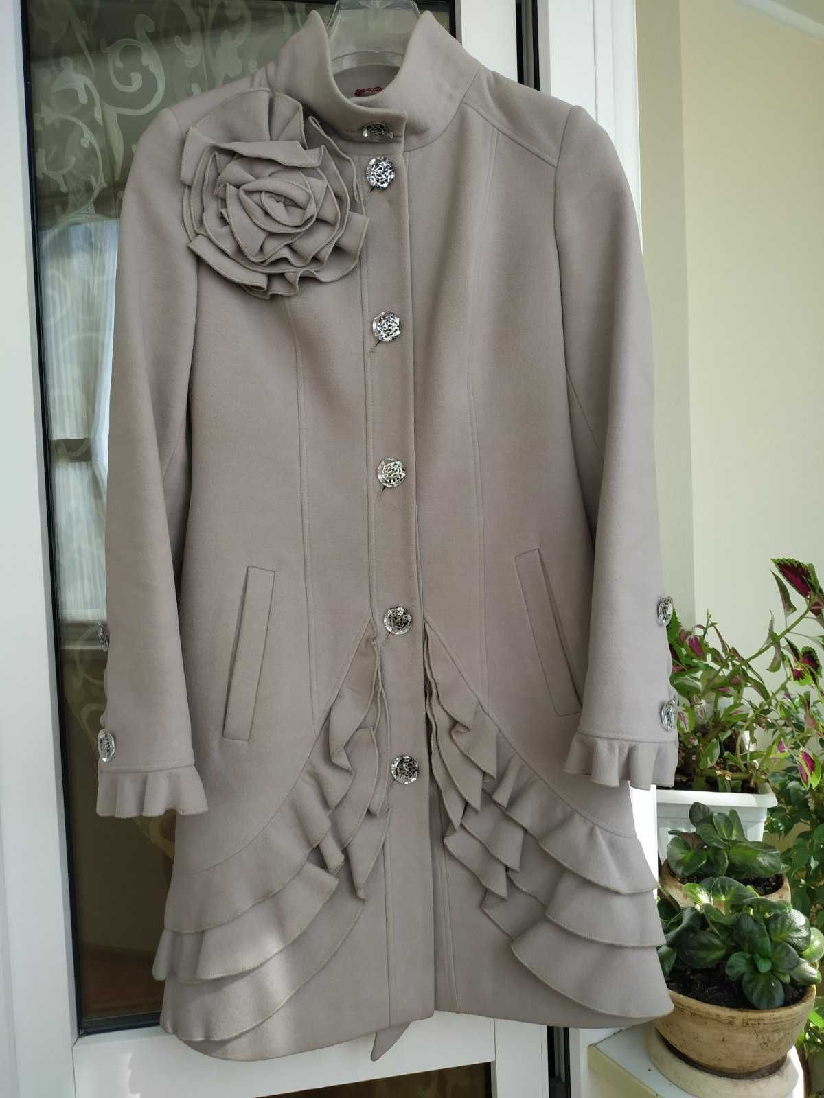 Пальто женское кашемировое осень-весна стиль шанель р 42-44