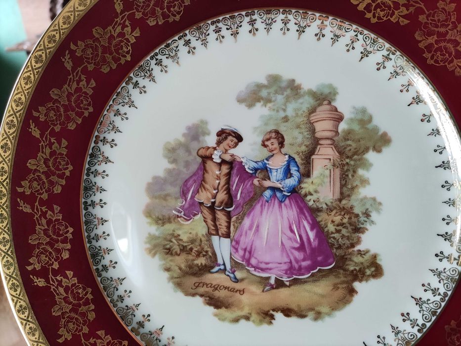 Pratos de Limoges pintados à mão