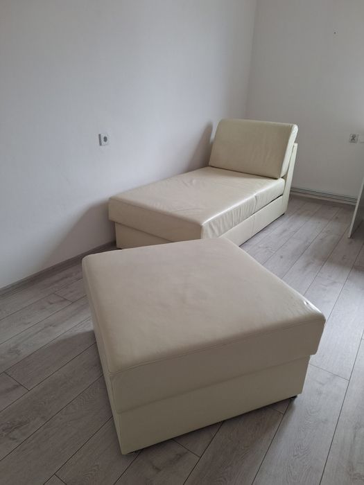 Narożnik skórzana kanapa łóżko z pojemnikiem skóra