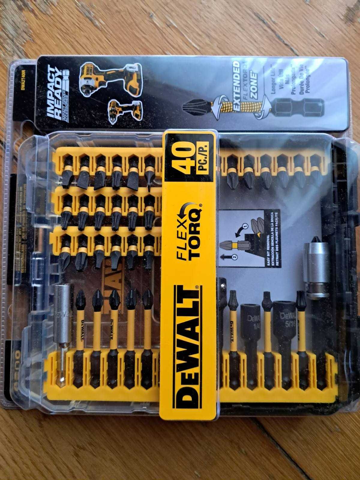 Dewalt Titanium, Black & Gold, набір біт, сверл в блістерах.