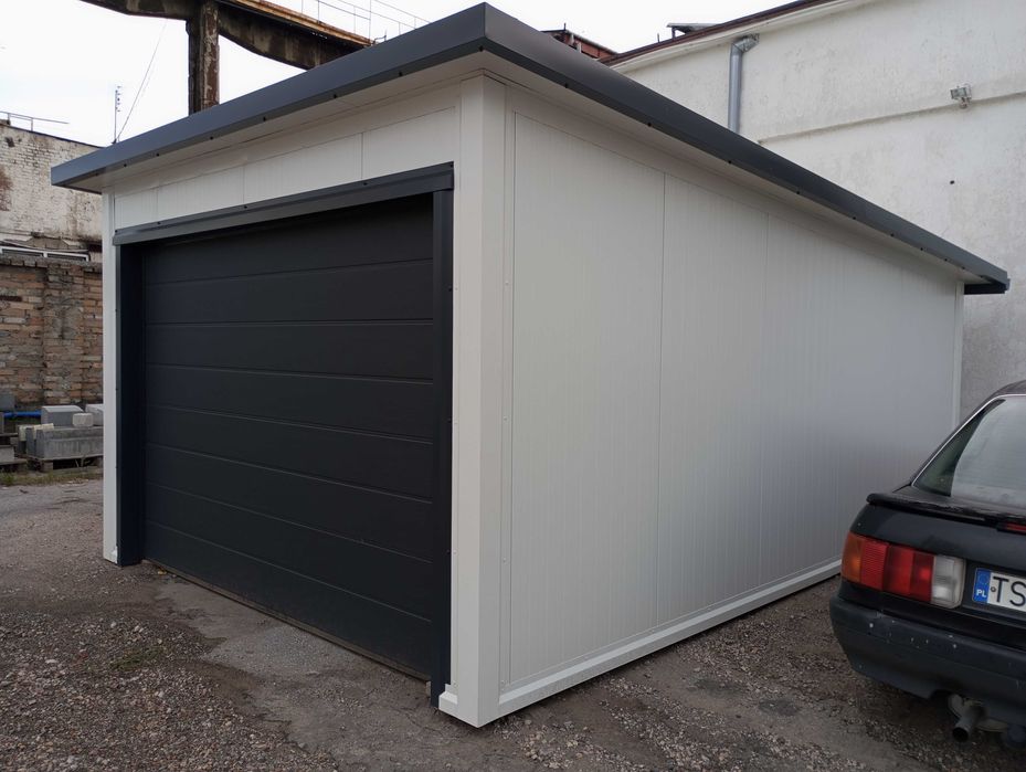 Garaż jednostanowiskowy z płyty warstwowej PUR PIR 3,50x5,65m