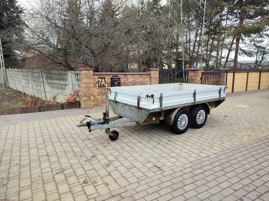 Przyczepa Platforma ANSSEMS*DMC 2000KG*Zarejestrowana*Otwierane Burty*