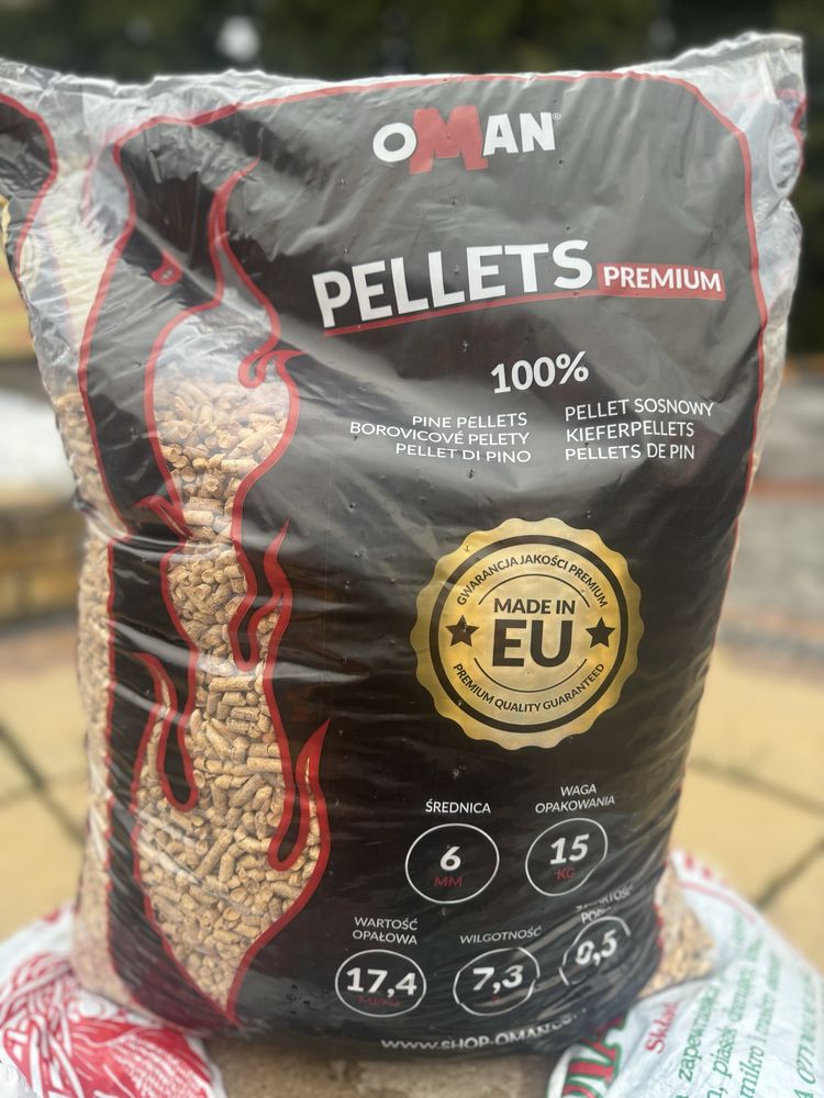 PELLET OMAN 15 kg Pellets 100% sosna Pelet TRANSPORT Worek 19,99 zl