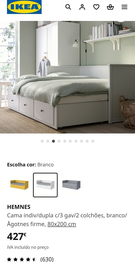 Cama individual ou casal ou sofá Ikea Hemnes