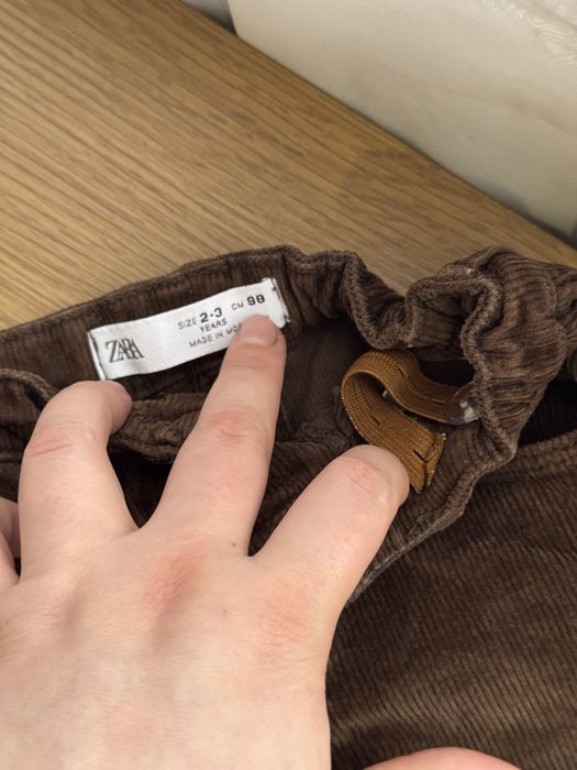 Коричневі Вельветові шоколадні штани дитячі  zara