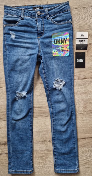 Nowe spodnie jeansowe DKNY r. 122 (7 lat) odczepiona metka logowane
