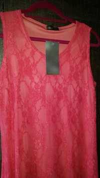 Sukienka nowa koronką XL xxl roz 16 malina 2