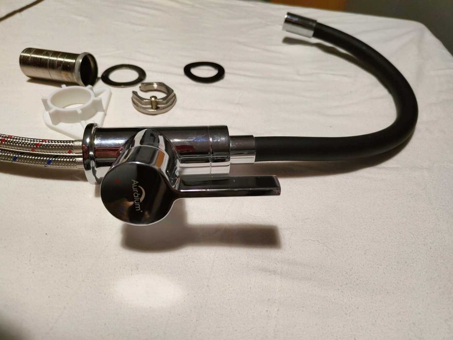 Elastyczna bateria kuchenna, czarna, kran kuchenny bateria mieszakowa