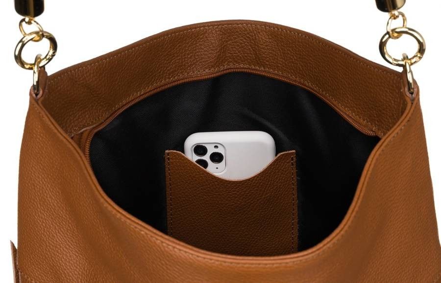 shopperka w typie worka ze skóry naturalnej - peterson