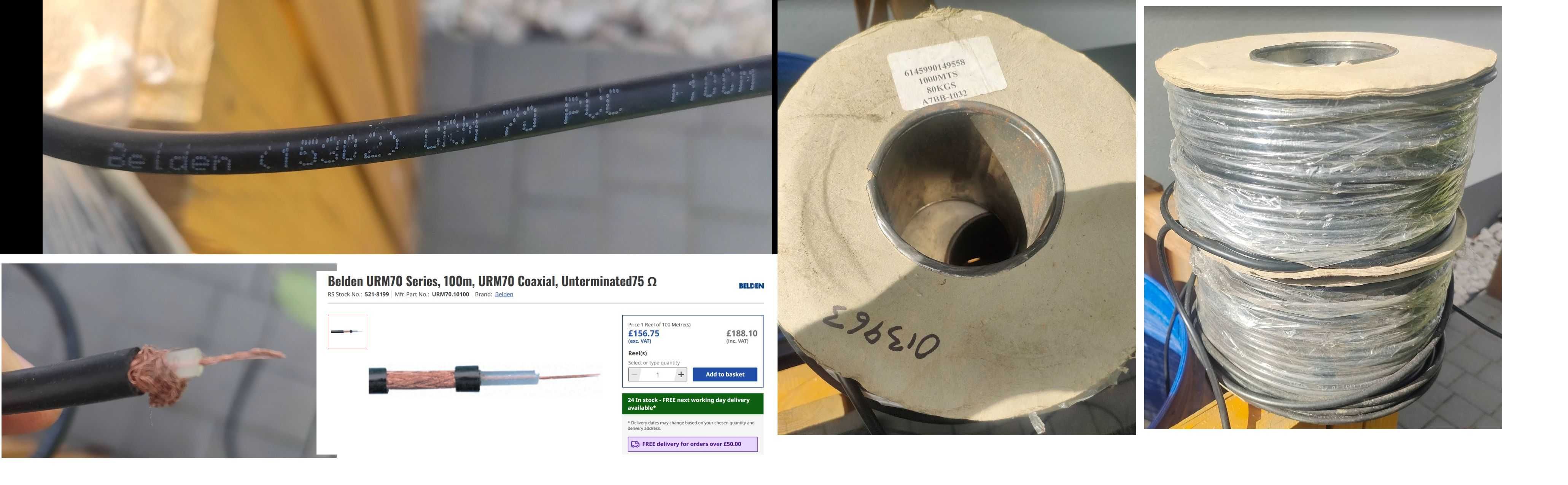 Belden URM70 przewód koncentryczny  Uni-Radio Coax, 75 Ohm