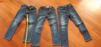 Spodnie jeansy 1szt r.110 i 2szt.116+gratis 3pary dresowych