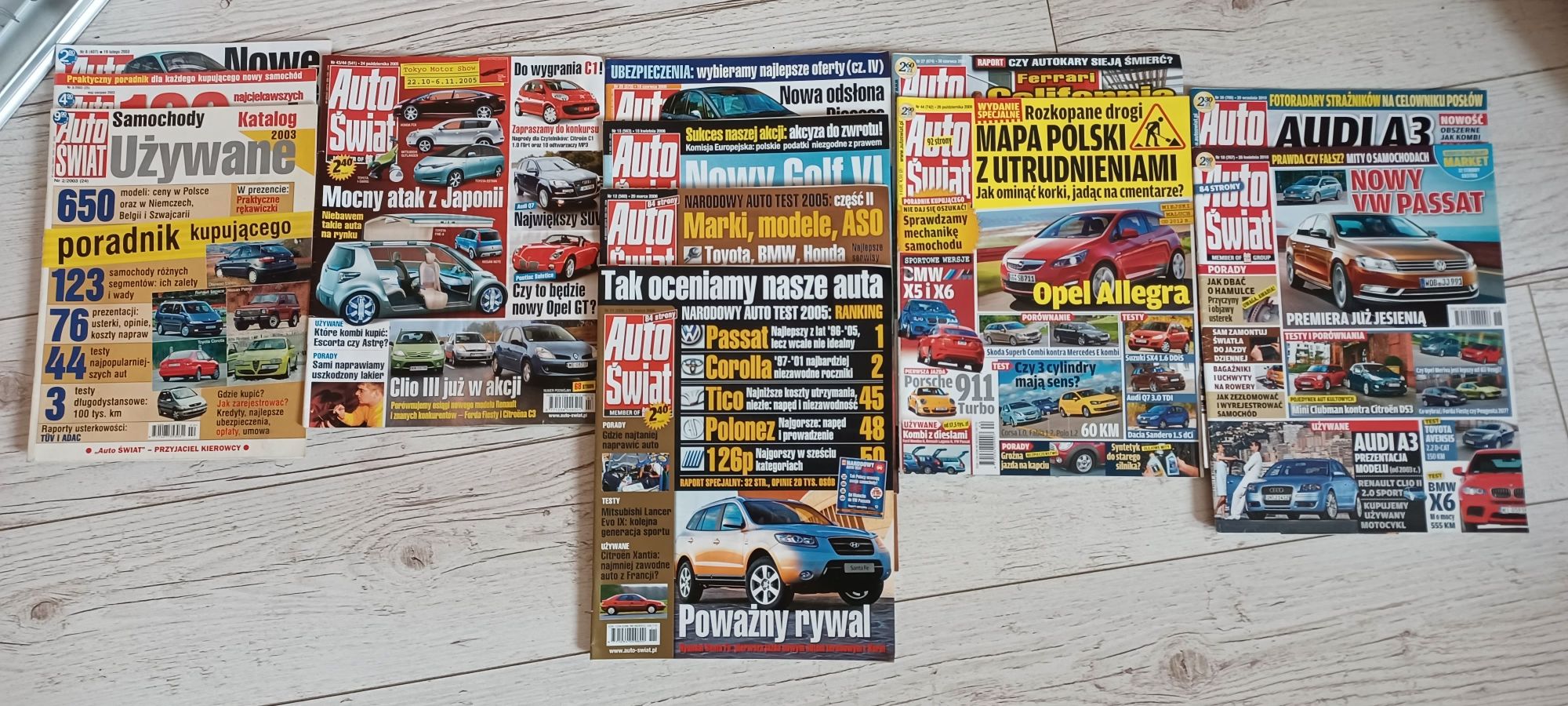 Gazeta Auto Świat roczniki 2003,2005,2006,2008,2009,2010
