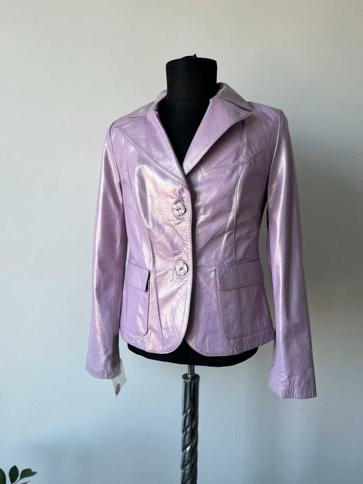 Шкіряний жакет пиджак розмір 44