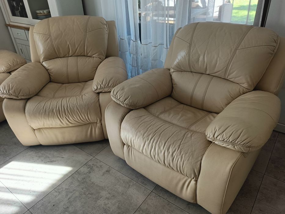 Skórzany zestaw wypoczynkowy kler relax super stan