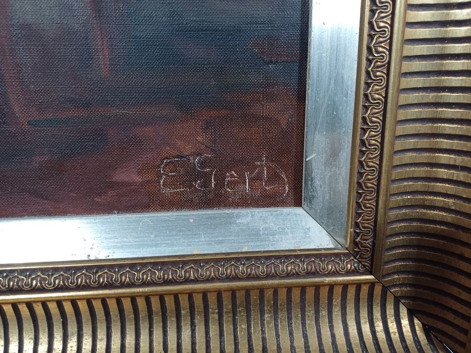 Stary obraz na płótnie Edith Gert .