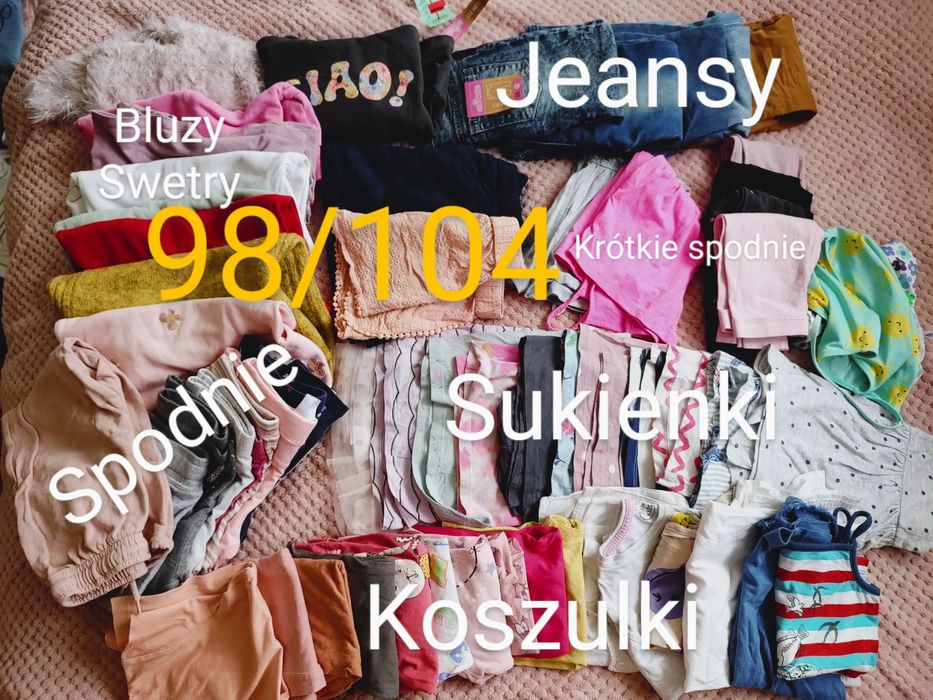 Paka ubrań dla dziewczynki 98 104