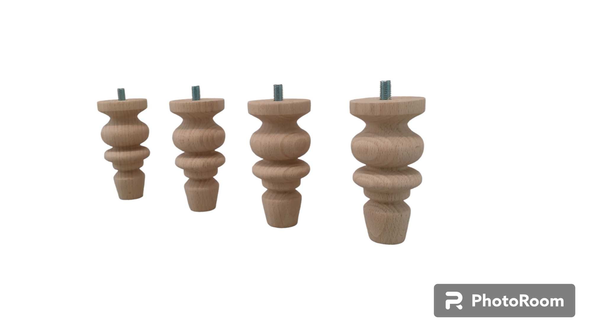 nogi bukowe 4 sztuki 10 cm wzór E noga buk