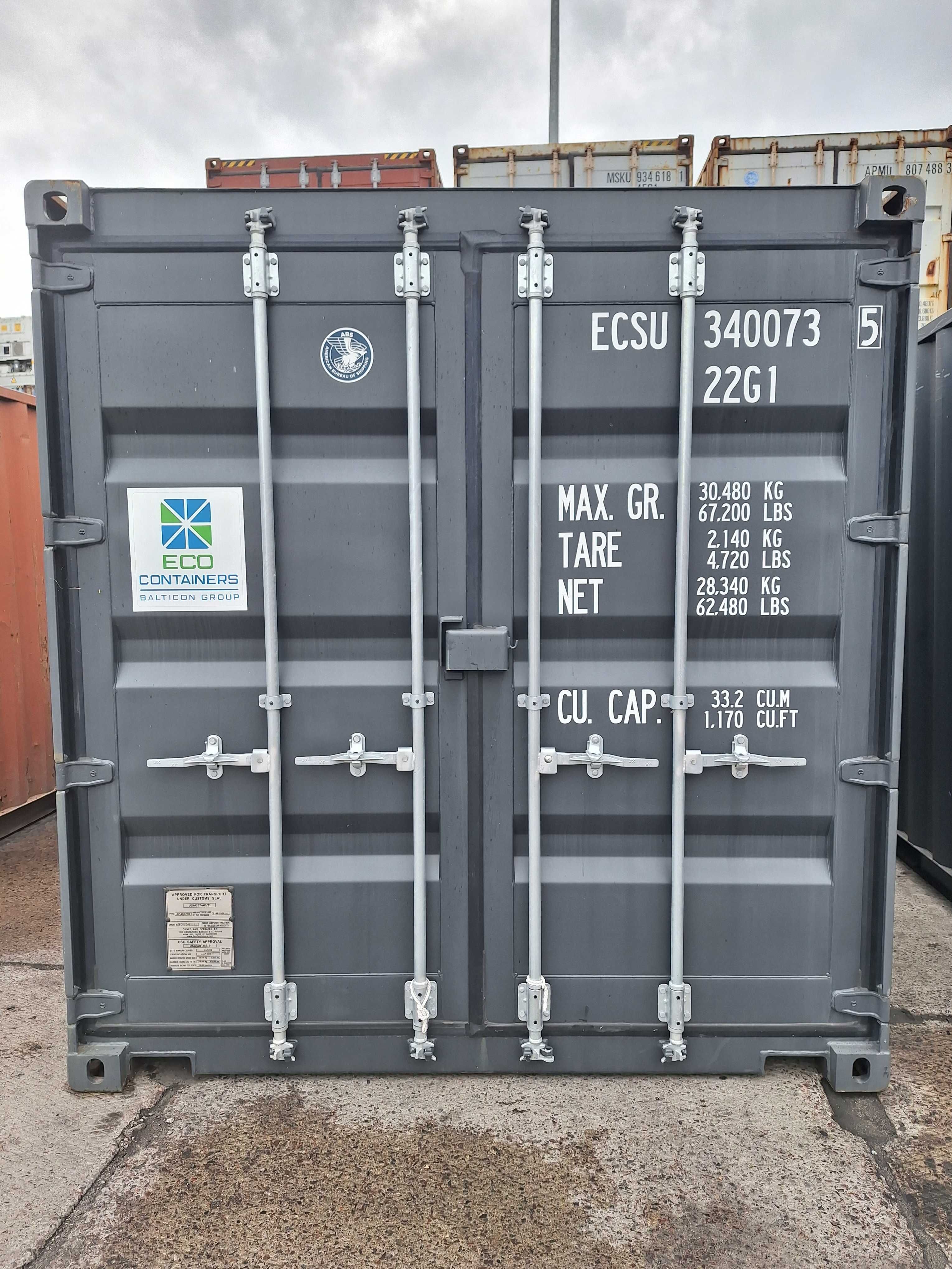 Kontener nowy 20'DC ONE - WAY antracyt Szczecin RAL7021