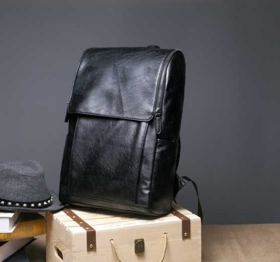 Чоловічий городской портфель мужской рюкзак міський чорний черный