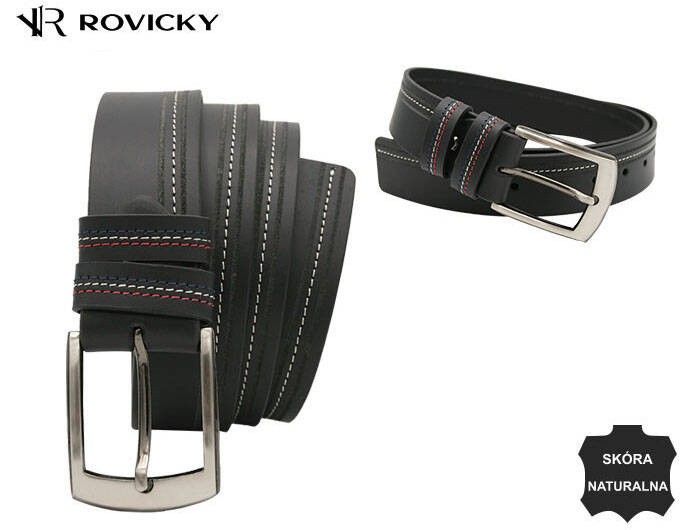 skórzany, szeroki pasek męski - rovicky 115