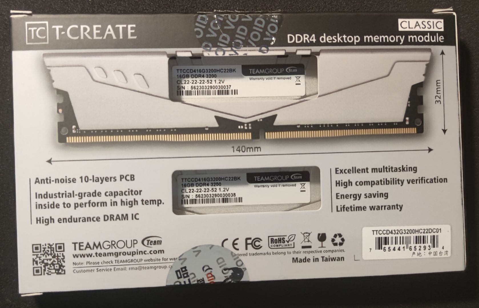 Pamięć T-CREATE 10L 32GB (2x16GB) DDR4-3200 1,2V Acer Predator Nitro