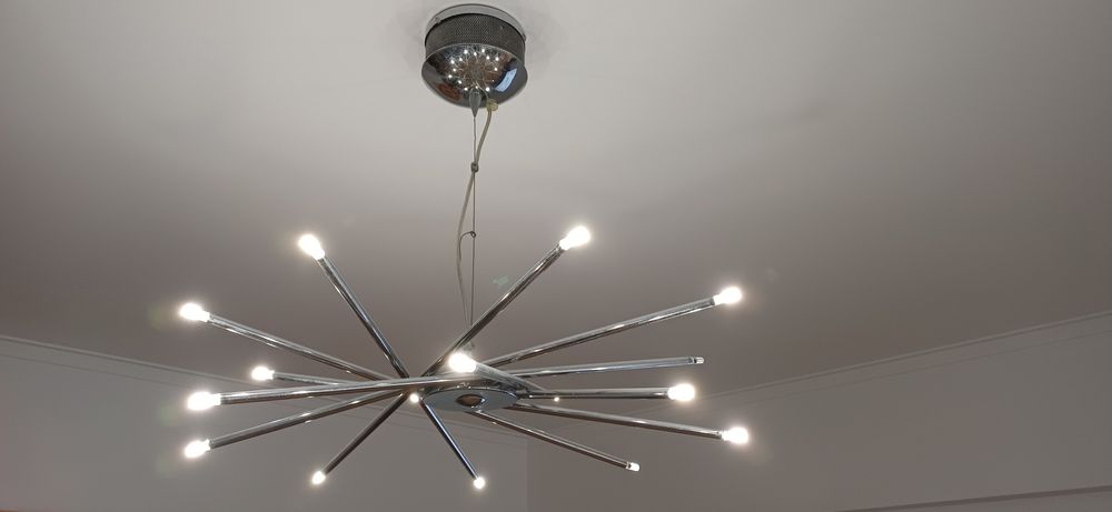 Candeeiro teto prateado