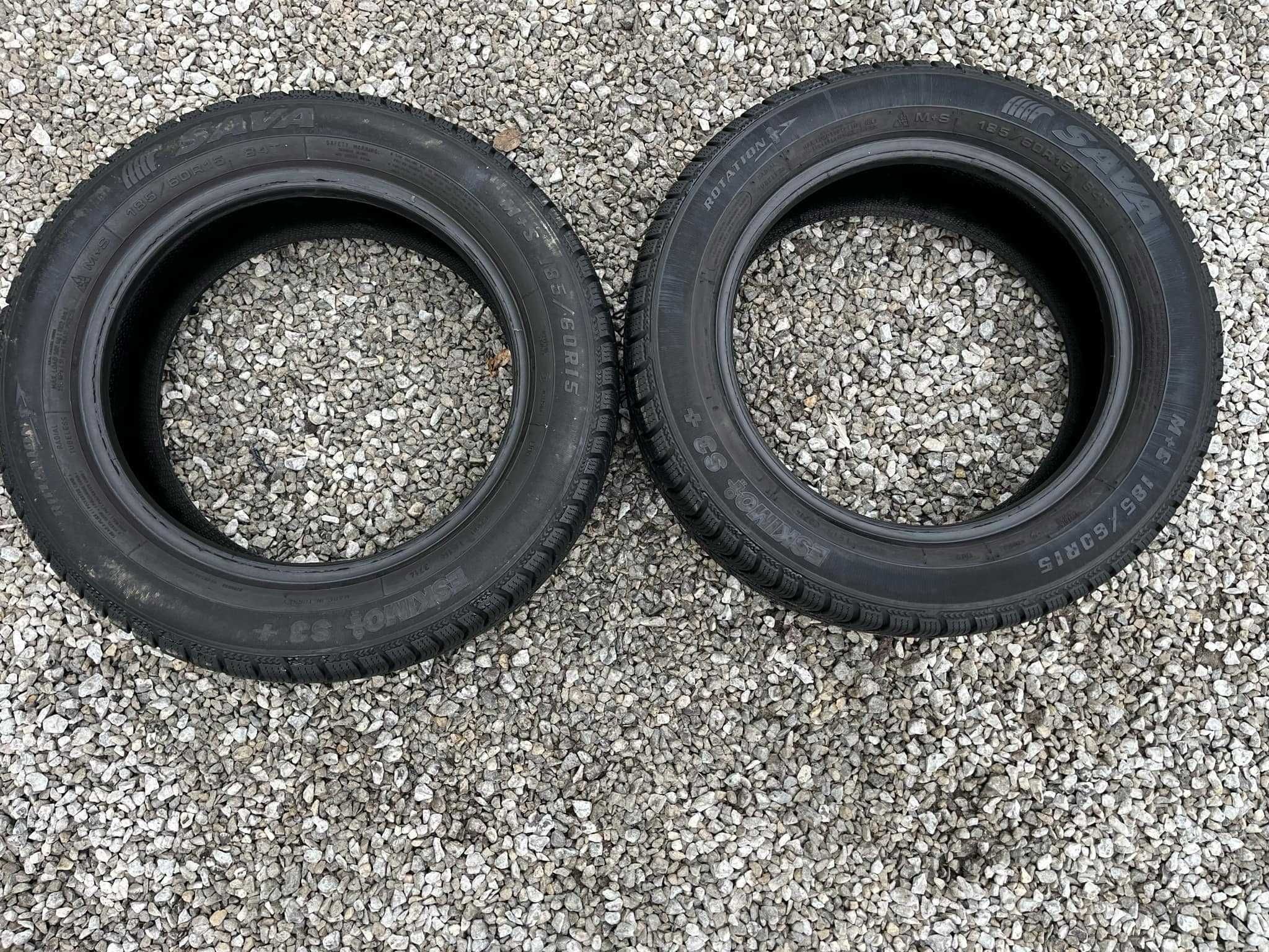Opony 185/60R15 Sava Eskimo S3+ Zima 2sztuki 6,08mm bieżnika