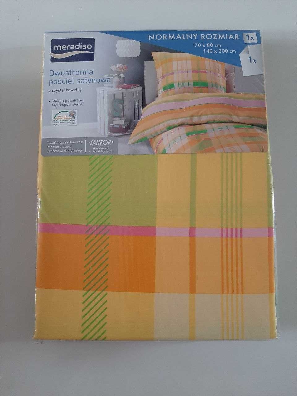 Pościel satynowa dwustronna z bawełny 140x200 cm, Lidl, nowa