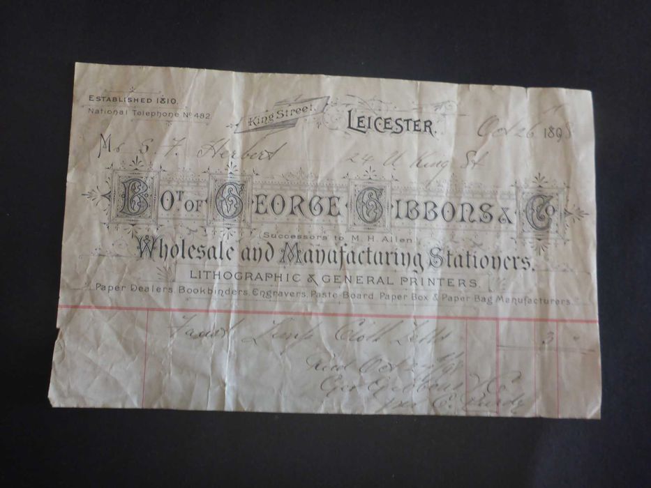 DOCUMENTOS Séc. XIX 2 Notas Venda muito antigas Inglaterra 1898 e 1900