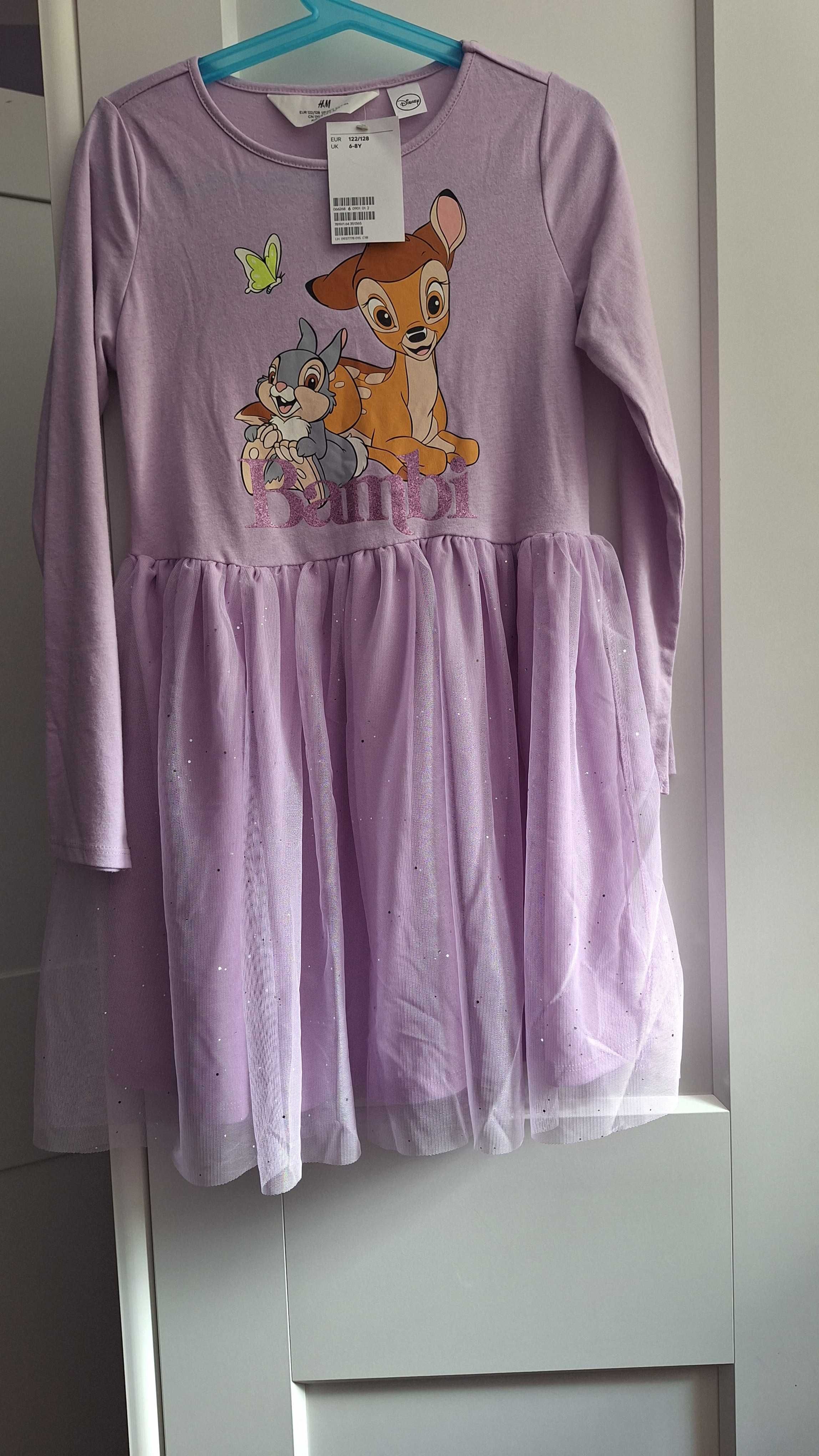Nowa Sukienka H&M r.122/128 Bambi