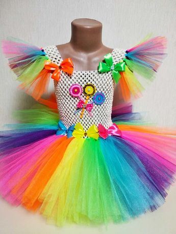 Новогодний костюм сукня цукерка, конфетка, леденец, хлопушка, радуга