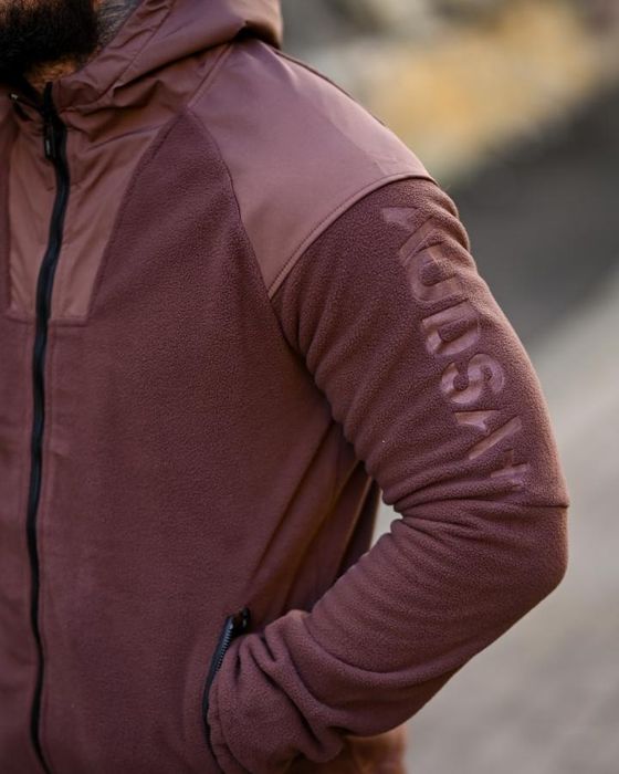 Для чоловіків на зиму флісовий спортивний костюм STATIX коричневий