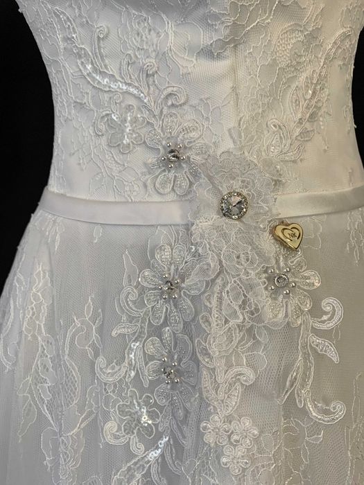 Nowa urocza suknia ślubna ivory 38 M Krótka Ślub Cywilny Poprawiny