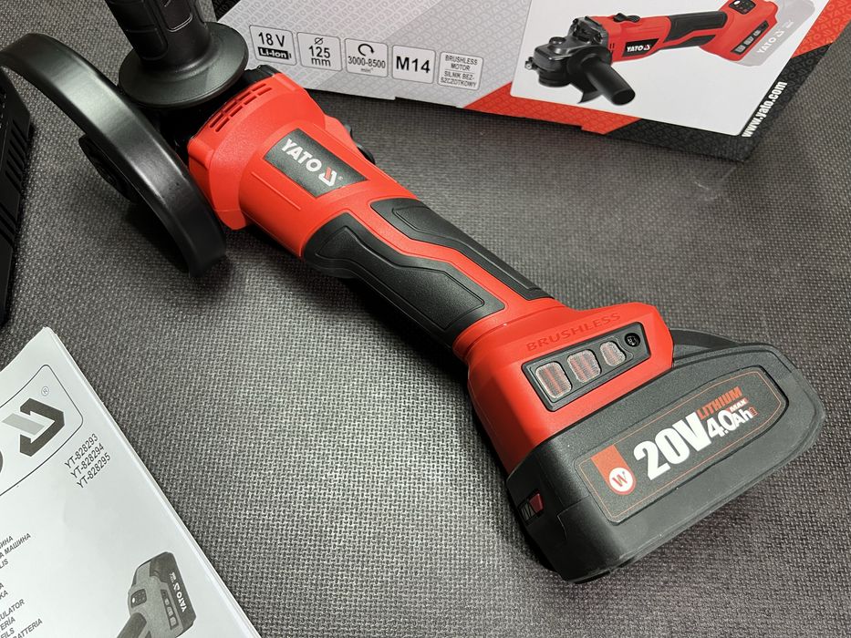 Болгарка аккумуляторная Бесщеточная YATO YT-828293 (без АКБ и ЗУ)