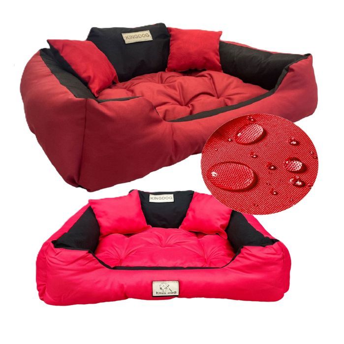legowisko dla psa kojec 55x45 cm personalizowane wodoodporne czerwone