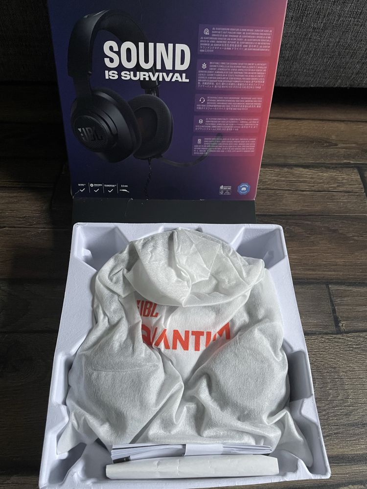 Nowe sluchawki JBL Quantum 100 M2 nauszne czarne