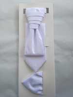 Krawat biały i poszedka do garnituru