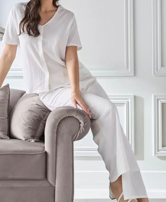 Komplet letni bluzka rozpinaną plus spodnie kuloty rozmiar L Nowe