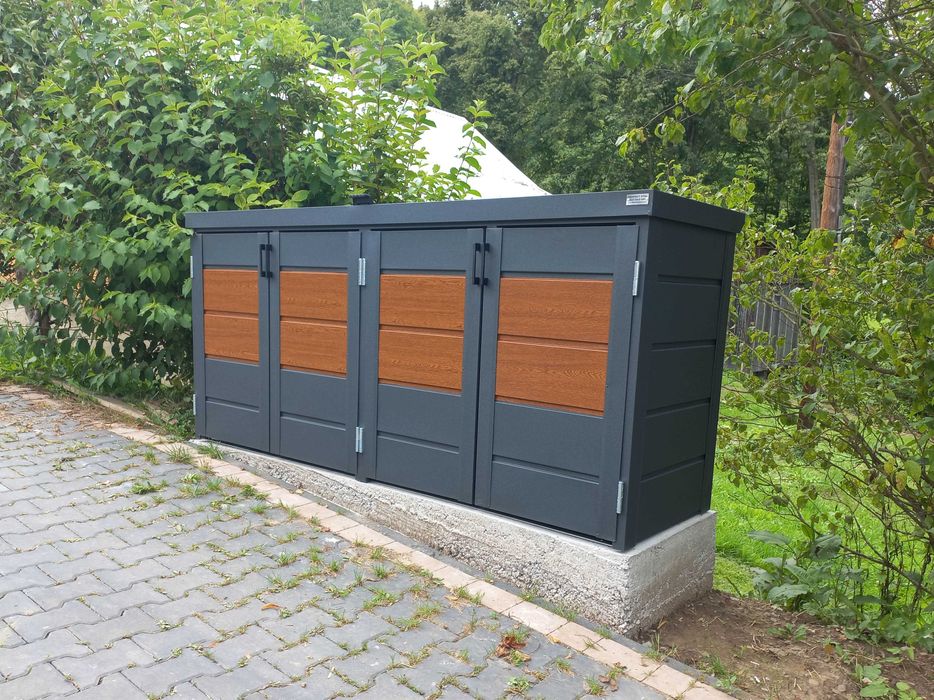 Zabudowa Koszy Na Śmieci Wiata Śmietnikowa 235X65X110 Cm 4X120L Nb220