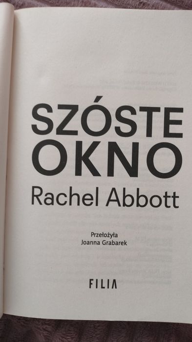 Książka Rachel Abbott Szóste Okno