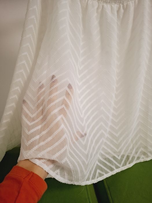 Śliczna bluzeczka S - M ecru kremowa święta koronka