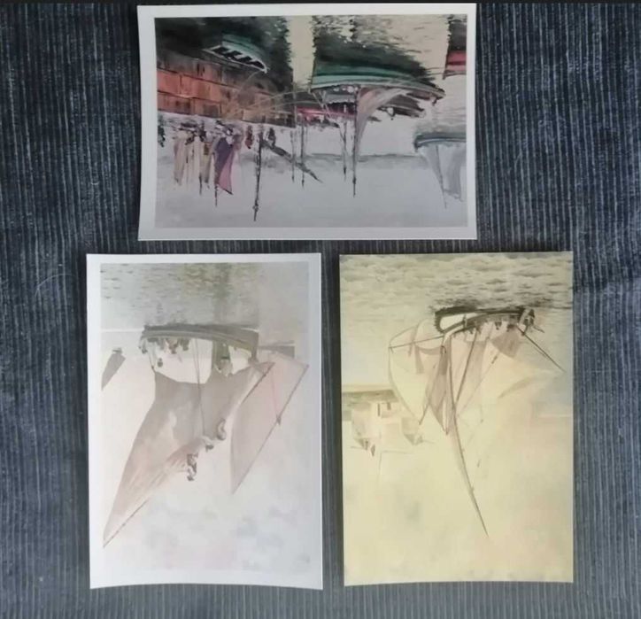 3 Postais antigos Barcos de Lisboa