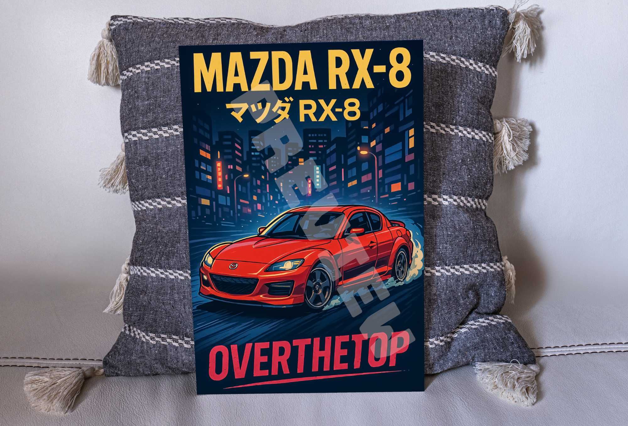 Retro Plakat na Metalu RX-8 JDM Rotary Engine  A3 Prezent Otaku Manga