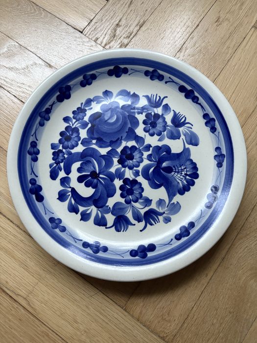 Talerz PRL recznie malowany Włocławek