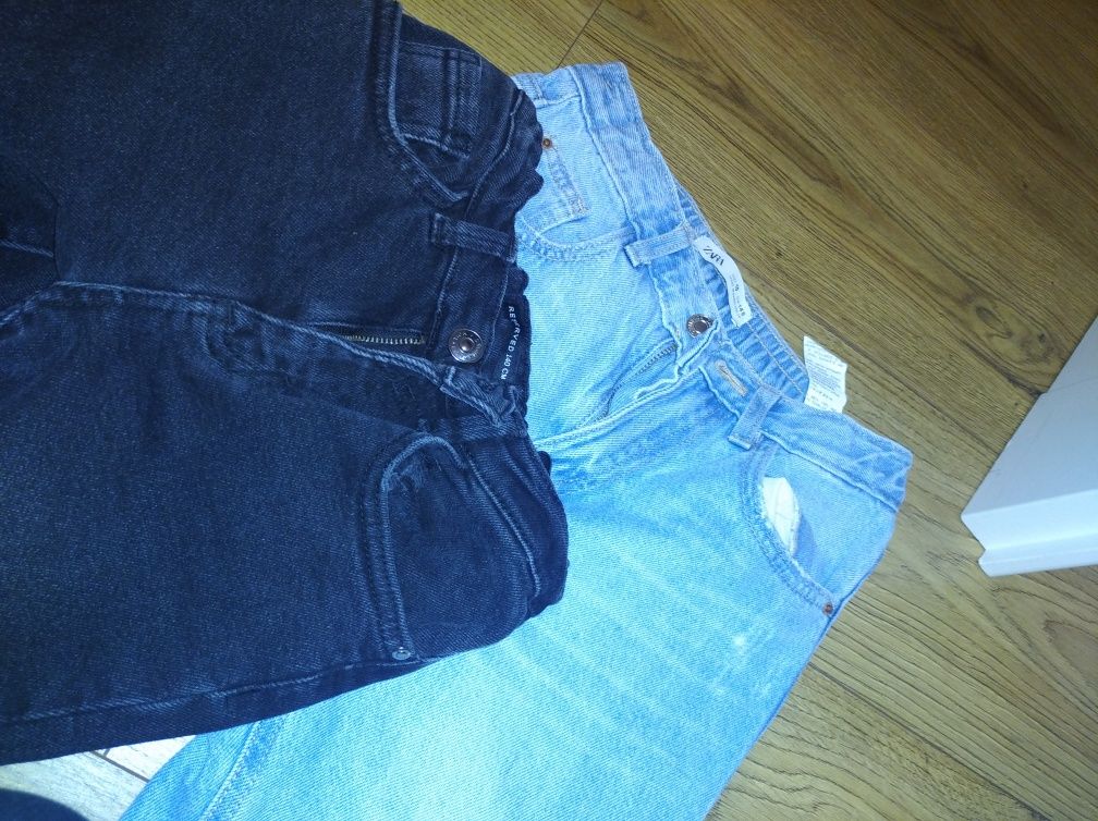 Spodnie jeansy rurki mom fit Zara Reserved r. 140