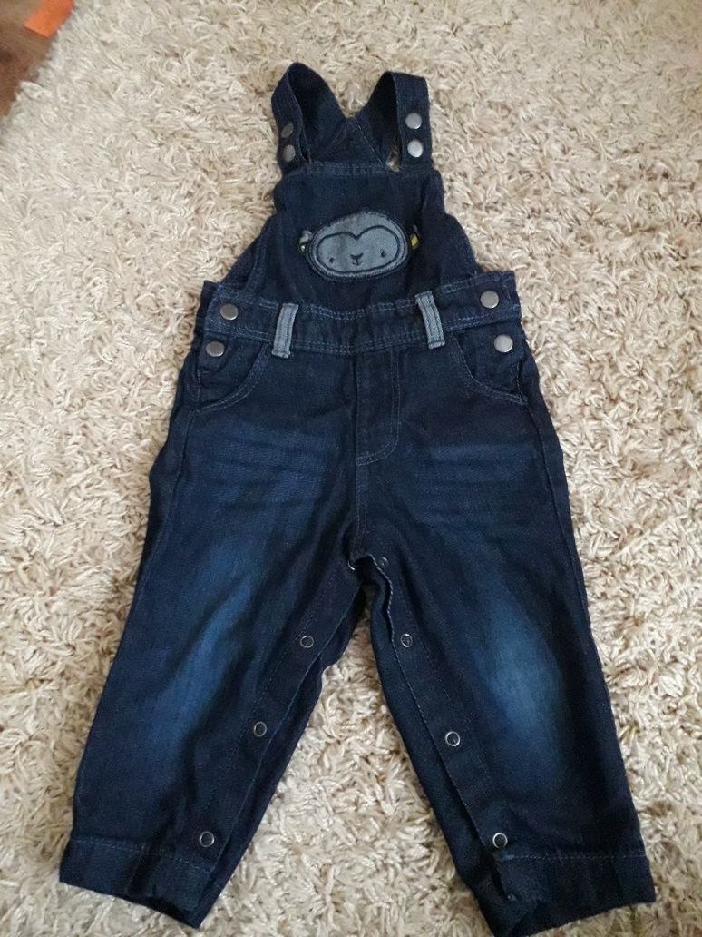Spodnie ogrodniczki jeansowe chłopięce Lupilu