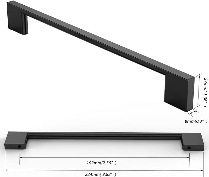 furniware 10 szt czarne uchwyty meblowe vv