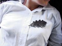 Dębowy liść - autorska witrażowa broszka liść
