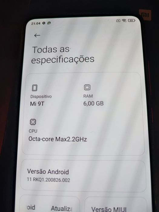 Xiaomi mi 9t 6/64gb muito estimado